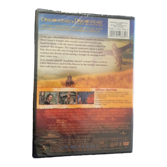 Media 525 Nwt Dragon Heart Dragon Heart A New Beginning Movie Dvd